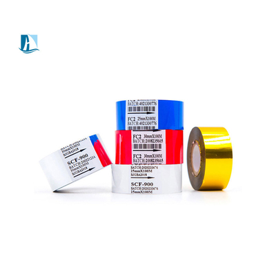 SCF900 LC1 FC3 Impresora de cinta de estampado en caliente Suministros de 25 mm * 100 m Folieta de codificación de fecha de color
