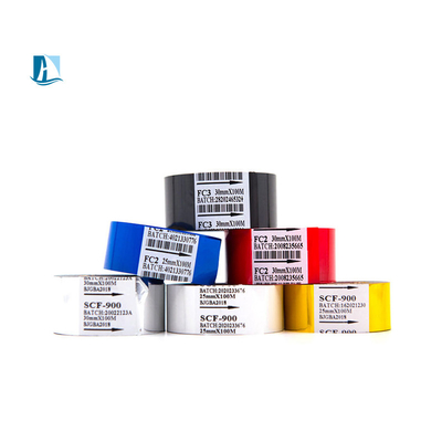 SCF900 LC1 FC3 Impresora de cinta de estampado en caliente Suministros de 25 mm * 100 m Folieta de codificación de fecha de color