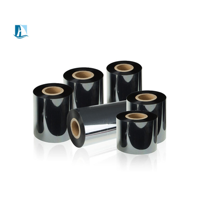 Bajo MOQ Negro TTR cinta de transferencia térmica grado de cera para impresoras Zebra 1 pulgada tamaño del núcleo