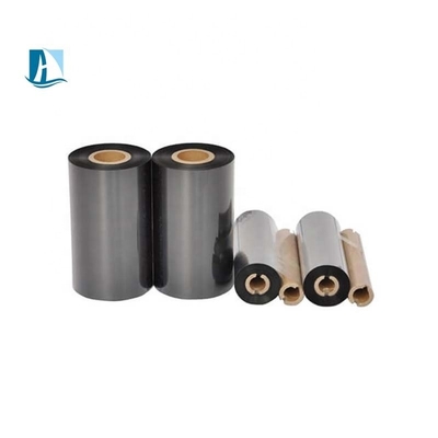 Bajo MOQ Negro TTR cinta de transferencia térmica grado de cera para impresoras Zebra 1 pulgada tamaño del núcleo