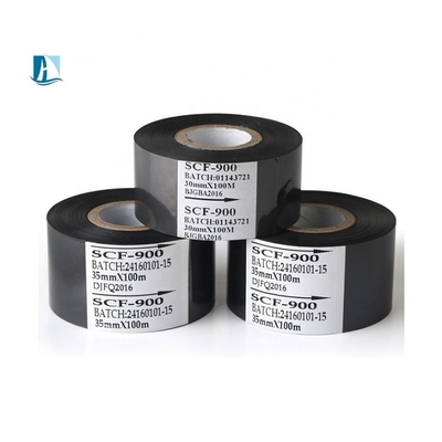 Impresora de cartas de latón Compatible 30mm * 100m HC3 Negro codificación caliente de papel de aluminio cinta de fecha codificador