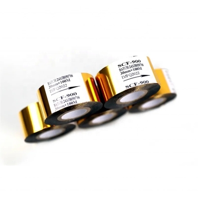 Impresión de cinta de sello caliente de color negro en múltiples superficies con ancho de 12 mm