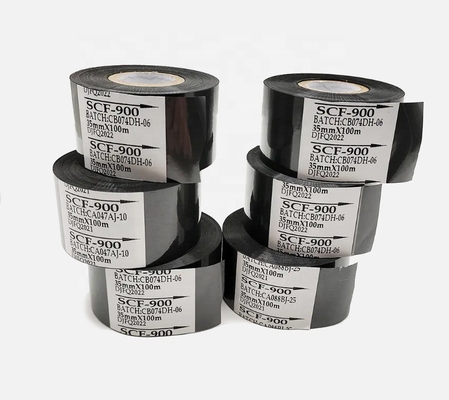 SCF900 cinta de transferencia térmica para estampado de papel caliente de 25 mm * 100 m en etiqueta de la impresora azul