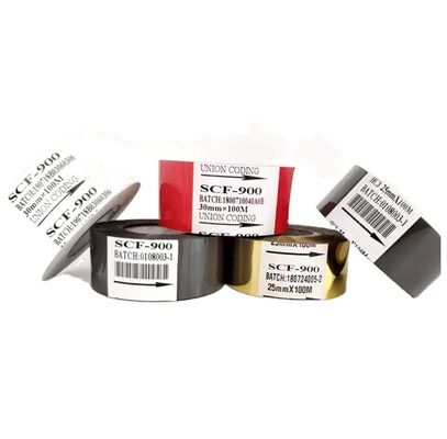 Impresora de etiquetas 25mm*100m Rollos de estampado en papel caliente para papel PET y cinta de impresión de fechas