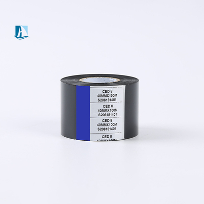 20 mm papel de estampación en caliente negro cinta de papel de transferencia térmica de código de barras de impresión