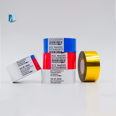 Impresora de etiquetas de alimentos Aplicable Black Hot Stamping Foil Scf900 cinta de transferencia térmica