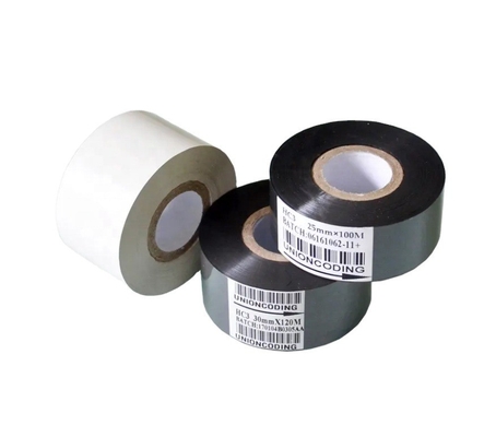 30*100m Cinta de sello caliente de color negro para impresora de código Equipo aplicable Máquina de escribir