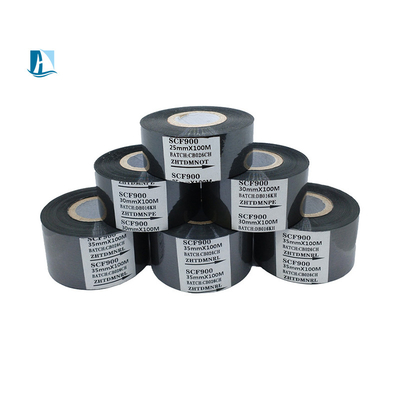 Temperatura 100C-160C SCF900 Negro 25mm de ancho de fecha de codificación de papel para cinta de estampado en caliente