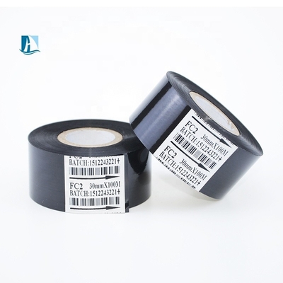 Folieta de codificación de cinta de sello caliente SCF907 negra para el sello de fecha de 30 mm para la impresión del código de lote