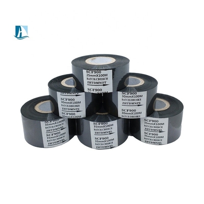 Velocidad de codificación 30-600/minuto 30 mm X 100 m Rollo de cinta de codificación negra para cinta de sello caliente SCF900 en la máquina de embalaje