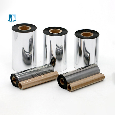 Cinturón de estampado en caliente de plata PET de 24 mm LC1 50 mm * 100 m para la fecha de impresión y la película de embalaje