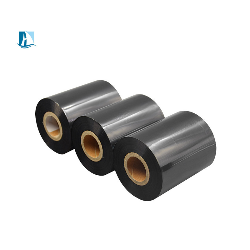Bajo MOQ Negro TTR cinta de transferencia térmica grado de cera para impresoras Zebra 1 pulgada tamaño del núcleo