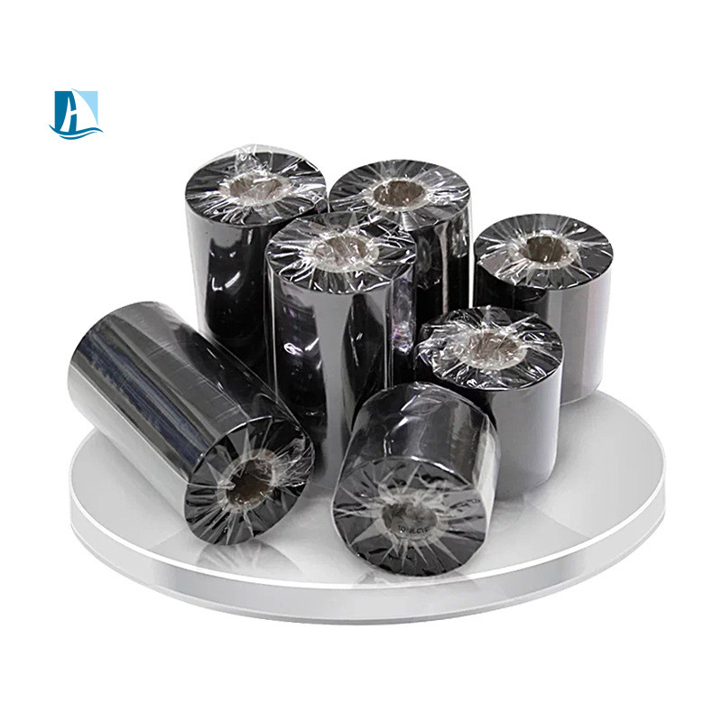 110mm*300m Resina de cera cinta de tinta de transferencia térmica negra para una impresora de color de velocidad de codificación rápida