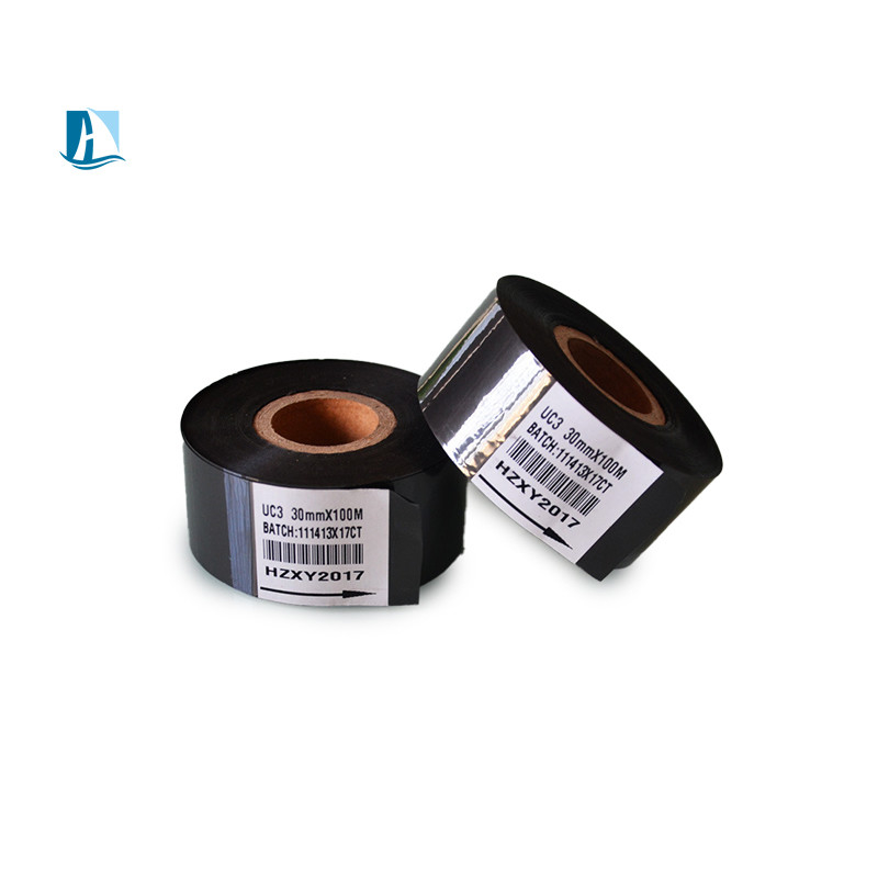 30mm * 100m Impresora térmica Rollo de cinta de tinta a color con escritura y impresión redonda