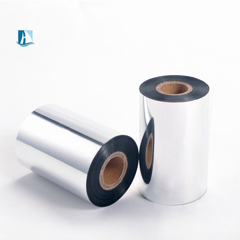 Cinturón de estampado en caliente de plata PET de 24 mm LC1 50 mm * 100 m para la fecha de impresión y la película de embalaje